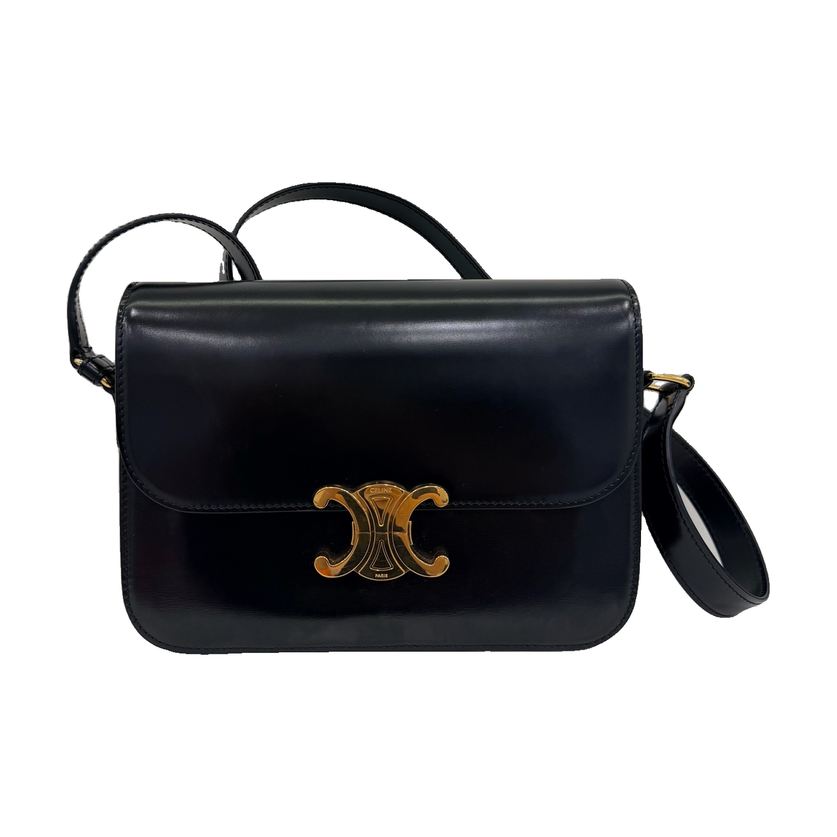 Celine Medium Box Bag, Black, Gold Hardware