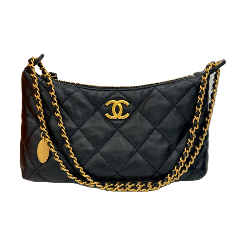 Chanel Hobo Shoulder Bag, Black, Gold Hardware