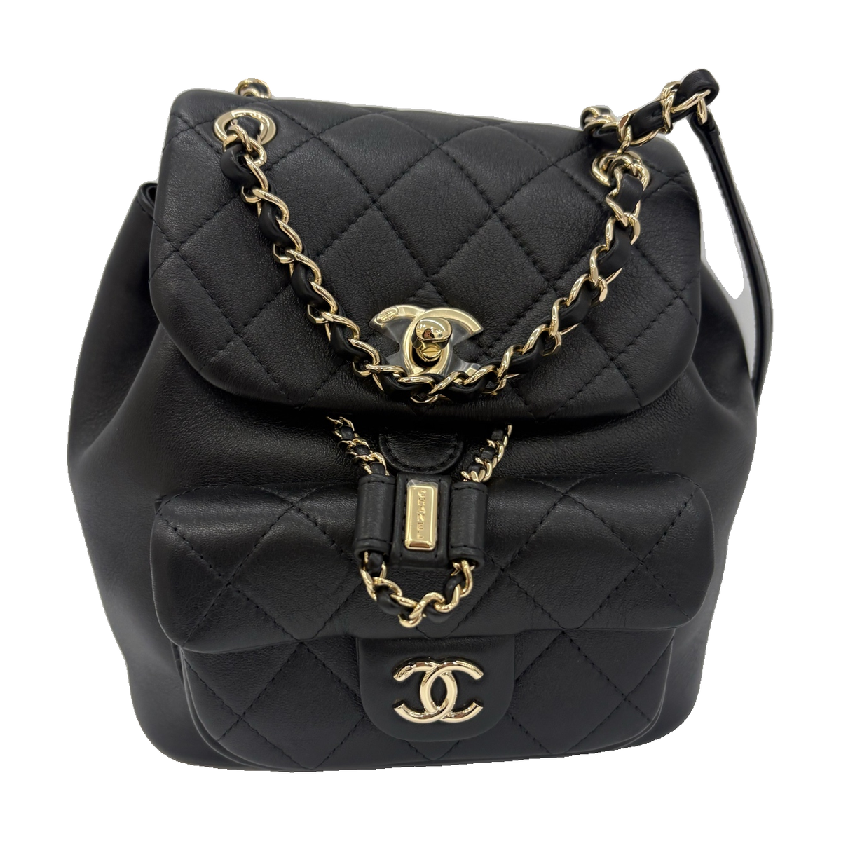 Chanel Duma Backpack, Black, Gold Hardware