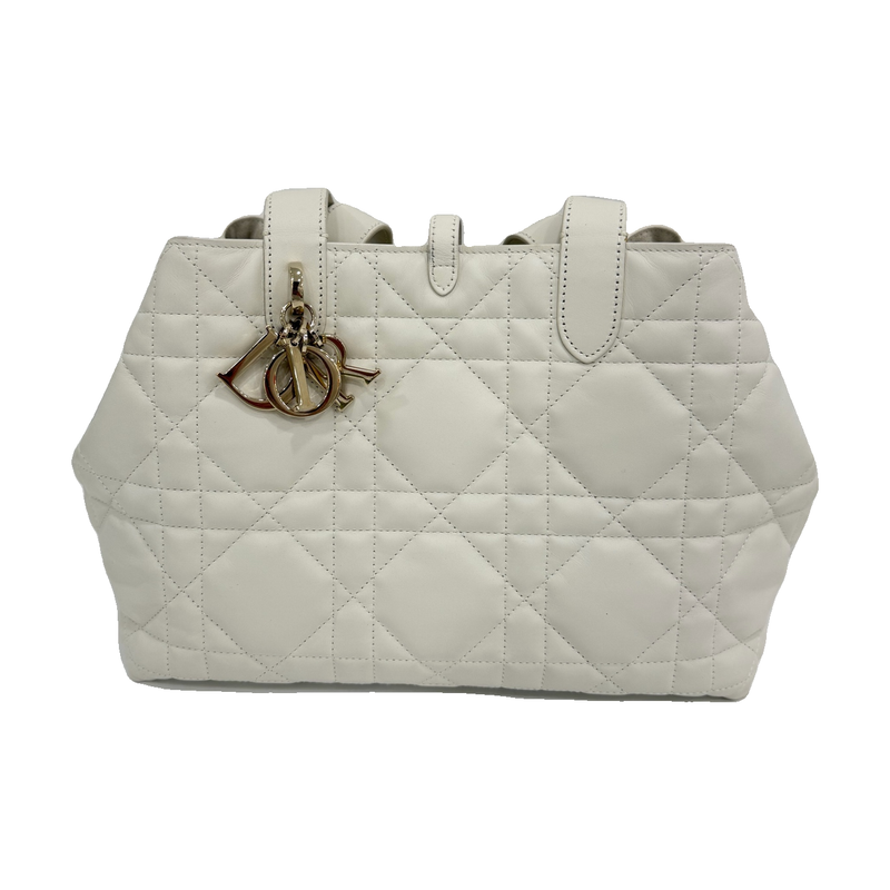 Dior Toujours Medium, White, Gold Hardware