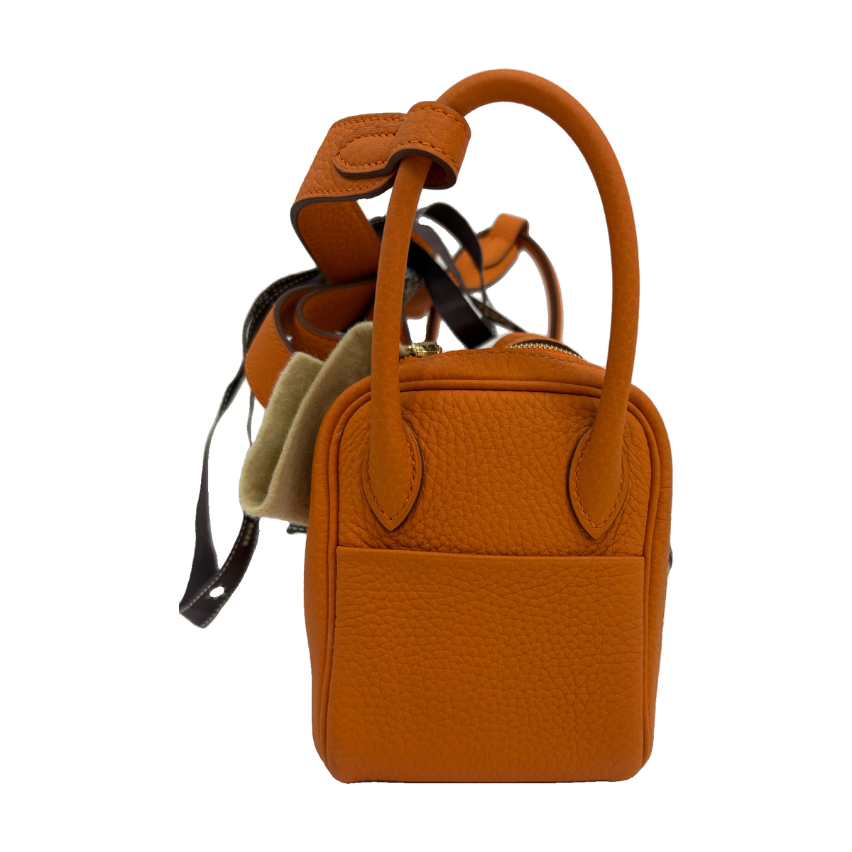 Hermès Lindy Mini, Orange, Gold Hardware, U Stamp