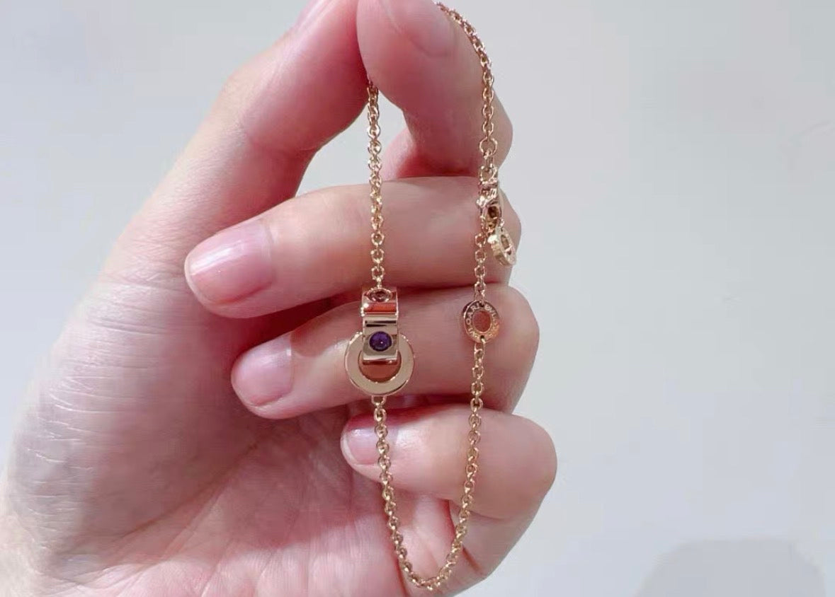 Bvlgari Double Ring Gemstone Bracelet