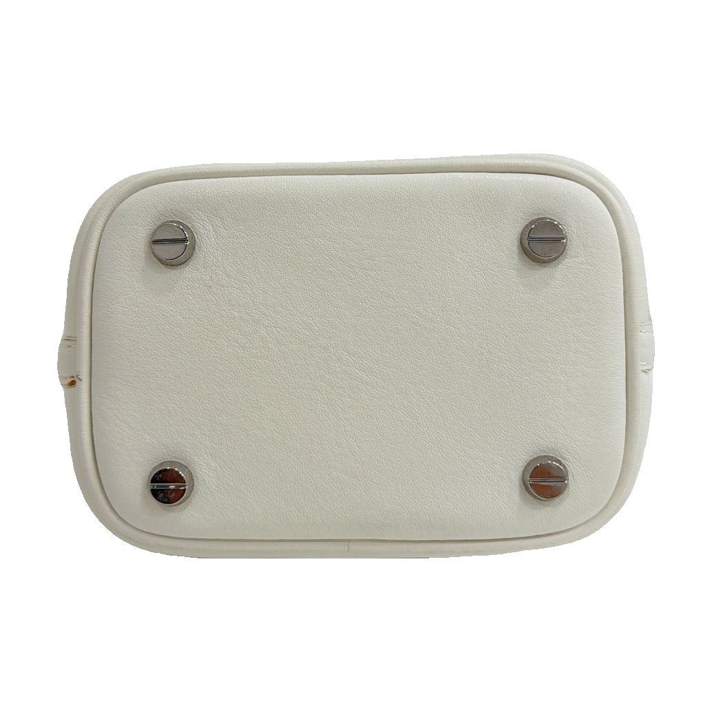 MCM White Bucket Crossbody Bag