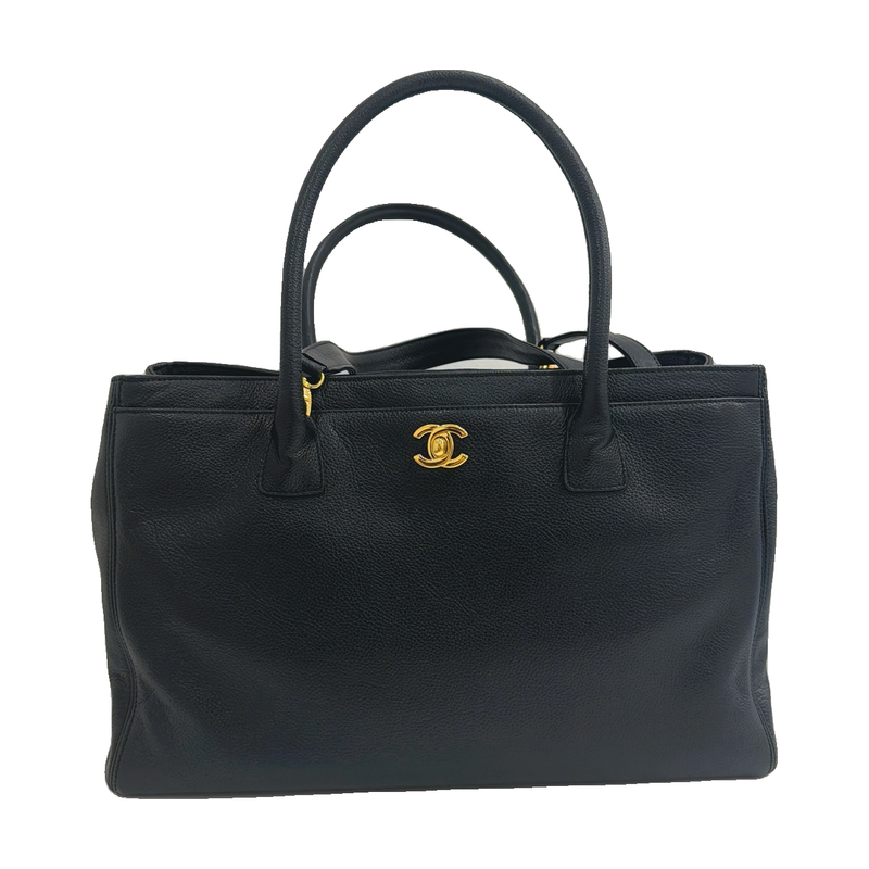 Chanel Cerf Leather Shoulder Bag, Black, Gold Hardware, Series 15