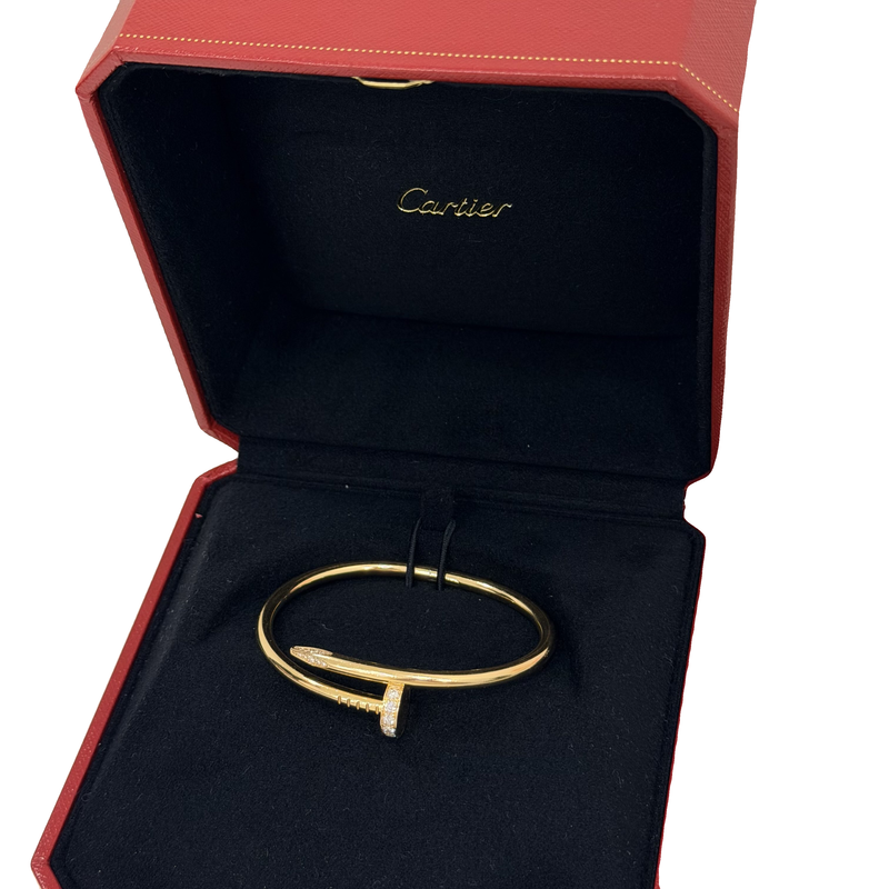Cartier Juste un Clou Wide Bracelet with Diamonds, Size 16