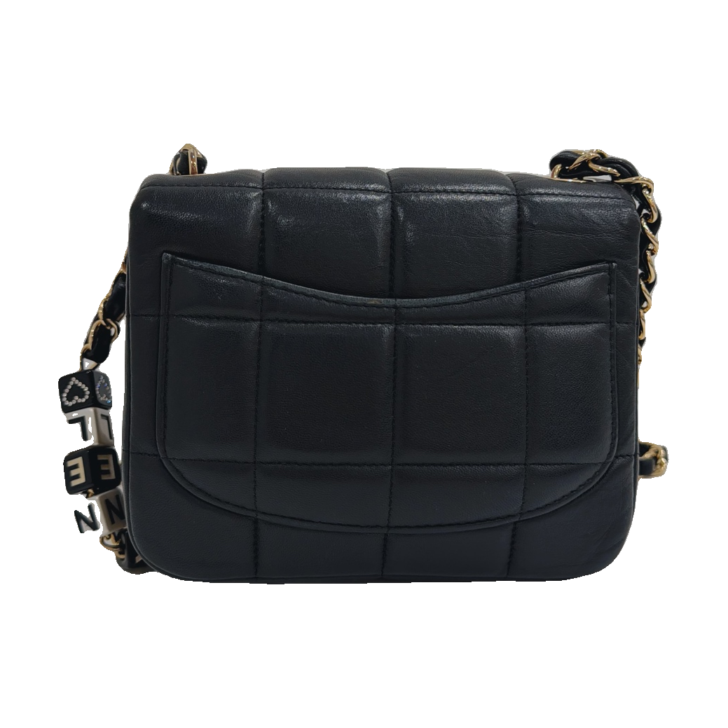 Chanel Dice Square Mini Flap, Black, Gold Hardware, Microchip Version