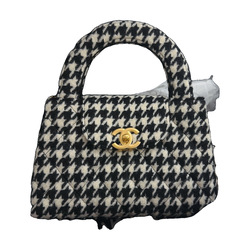 Chanel Houndstooth Kelly Crossbody Bag