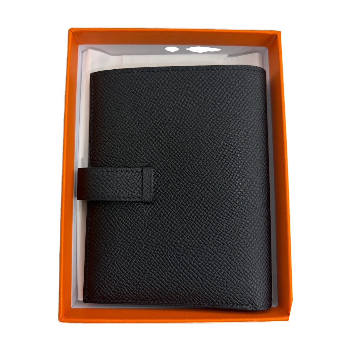 Hermès Béarn Compact Wallet, Black Epsom Leather, Silver Hardware, G Stamp
