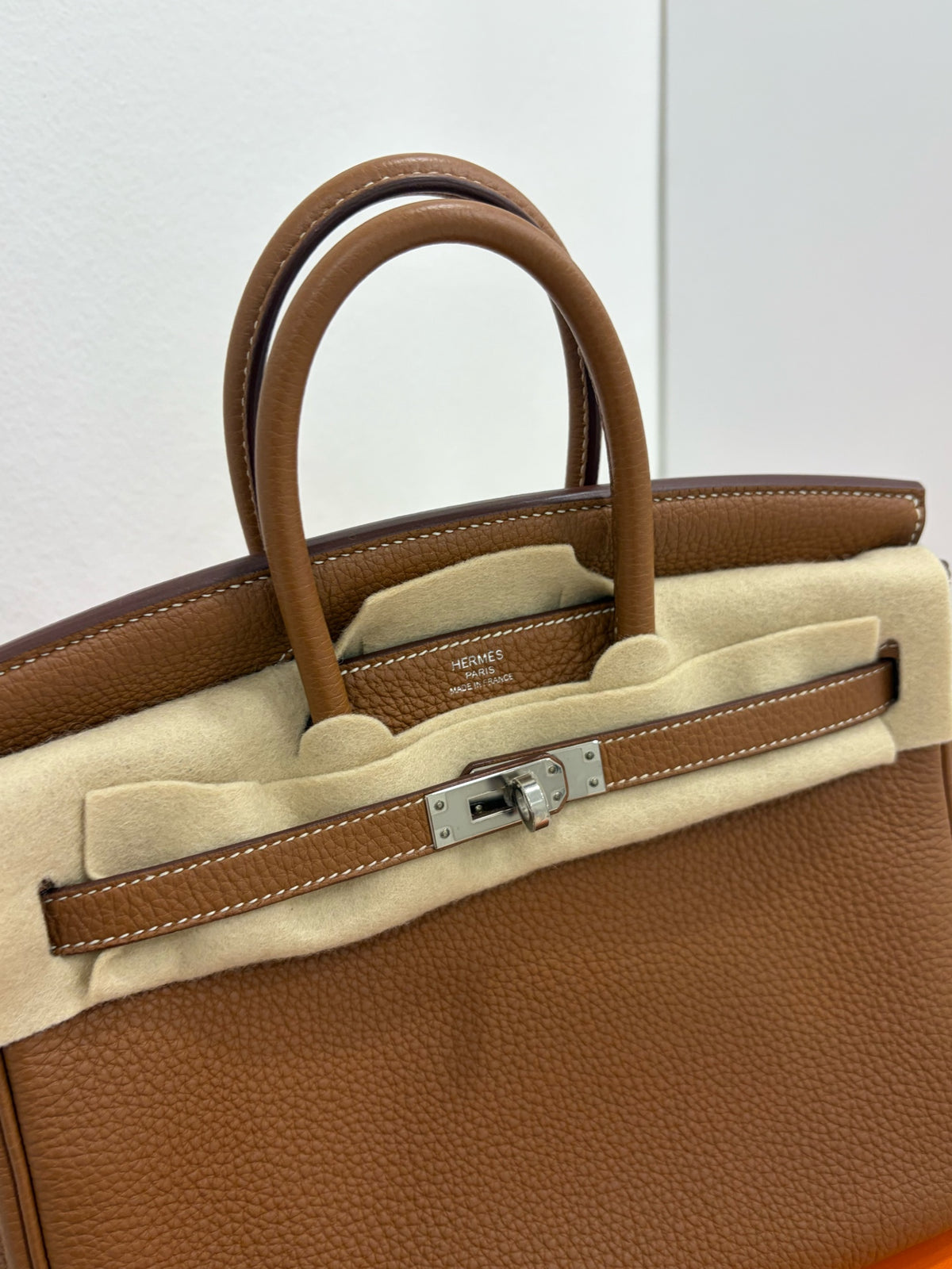 Hermès Birkin 25, Gold Togo Leather, Silver Hardware, W Stamp