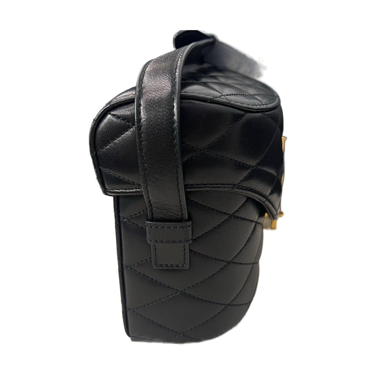 Saint Laurent YSL Black Quilted Logo Box Lunch Bag, Shoulder & Crossbody Bag