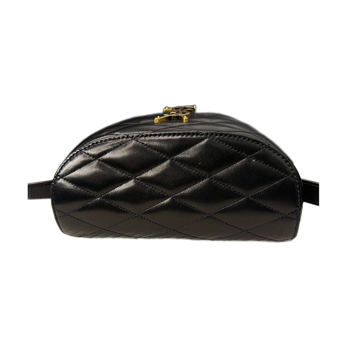 Saint Laurent YSL Black Quilted Logo Box Lunch Bag, Shoulder & Crossbody Bag
