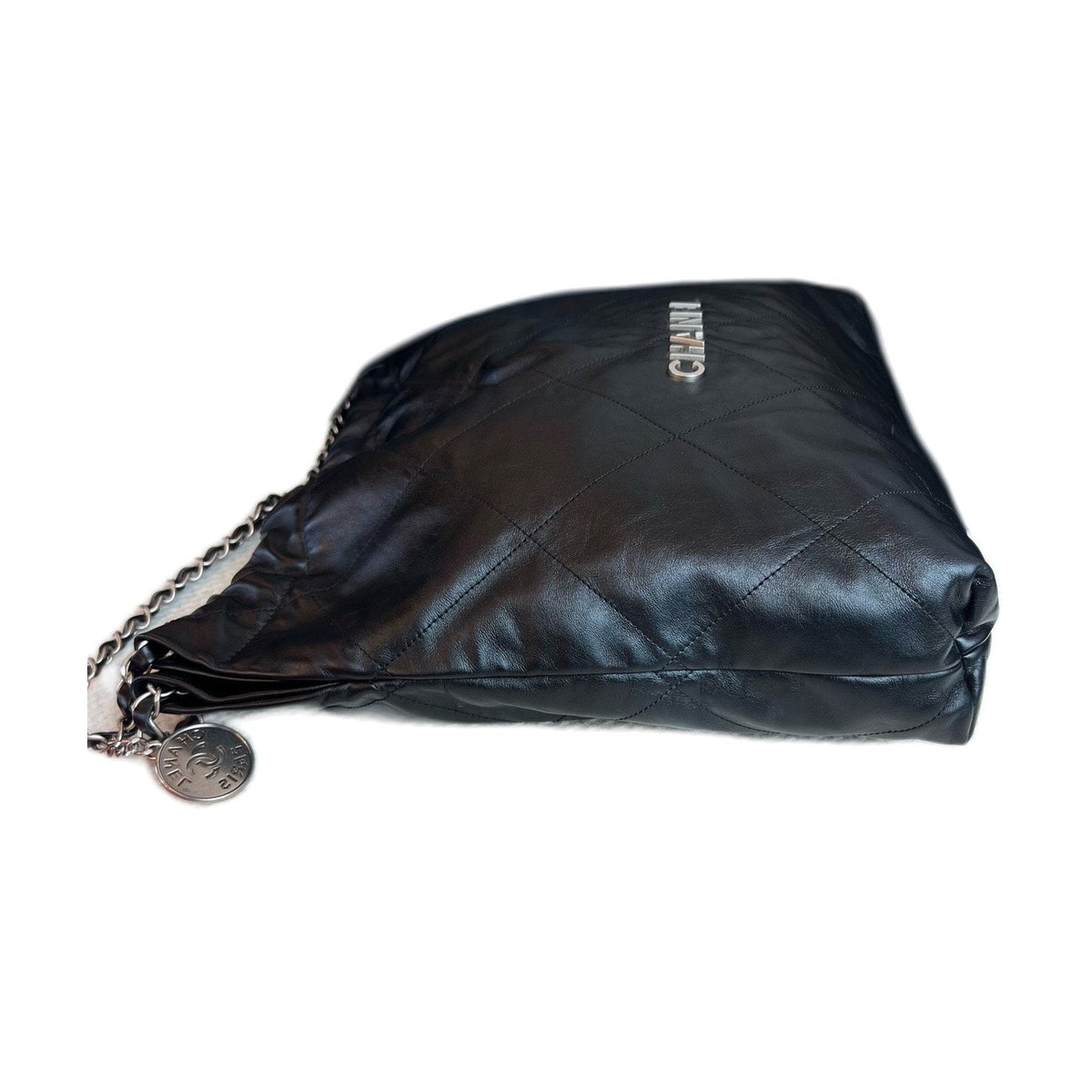 Chanel Black & Silver Medium 22Bag Shoulder Bag