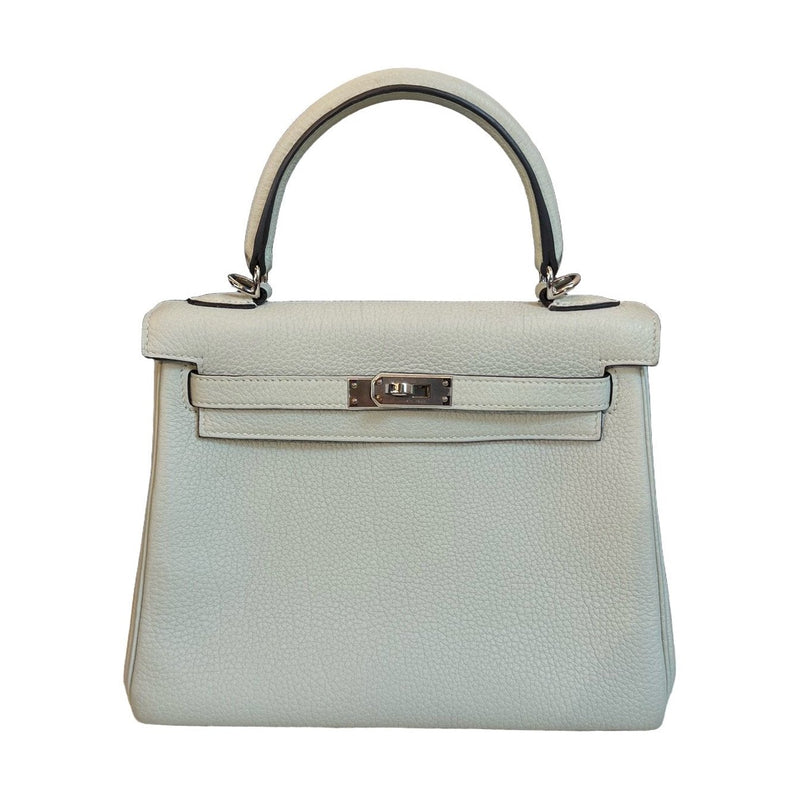Hermès Kelly25 Glacier Grey Togo Calfskin Silver Hardware B Stamp