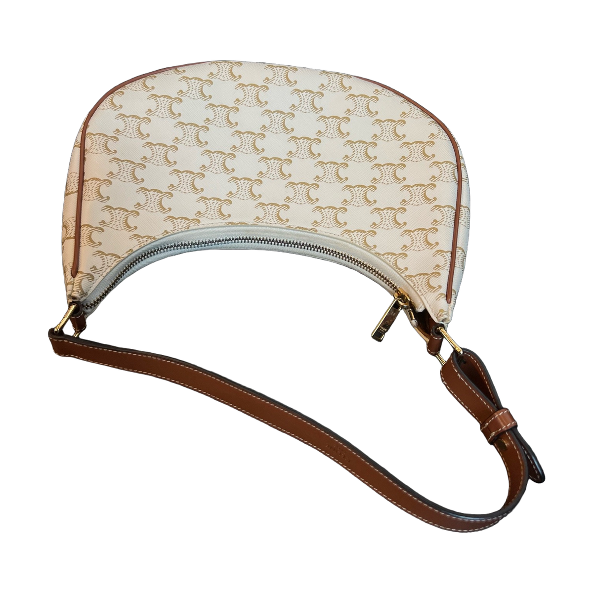 Celine Triomphe White Monogram AVA Shoulder Bag
