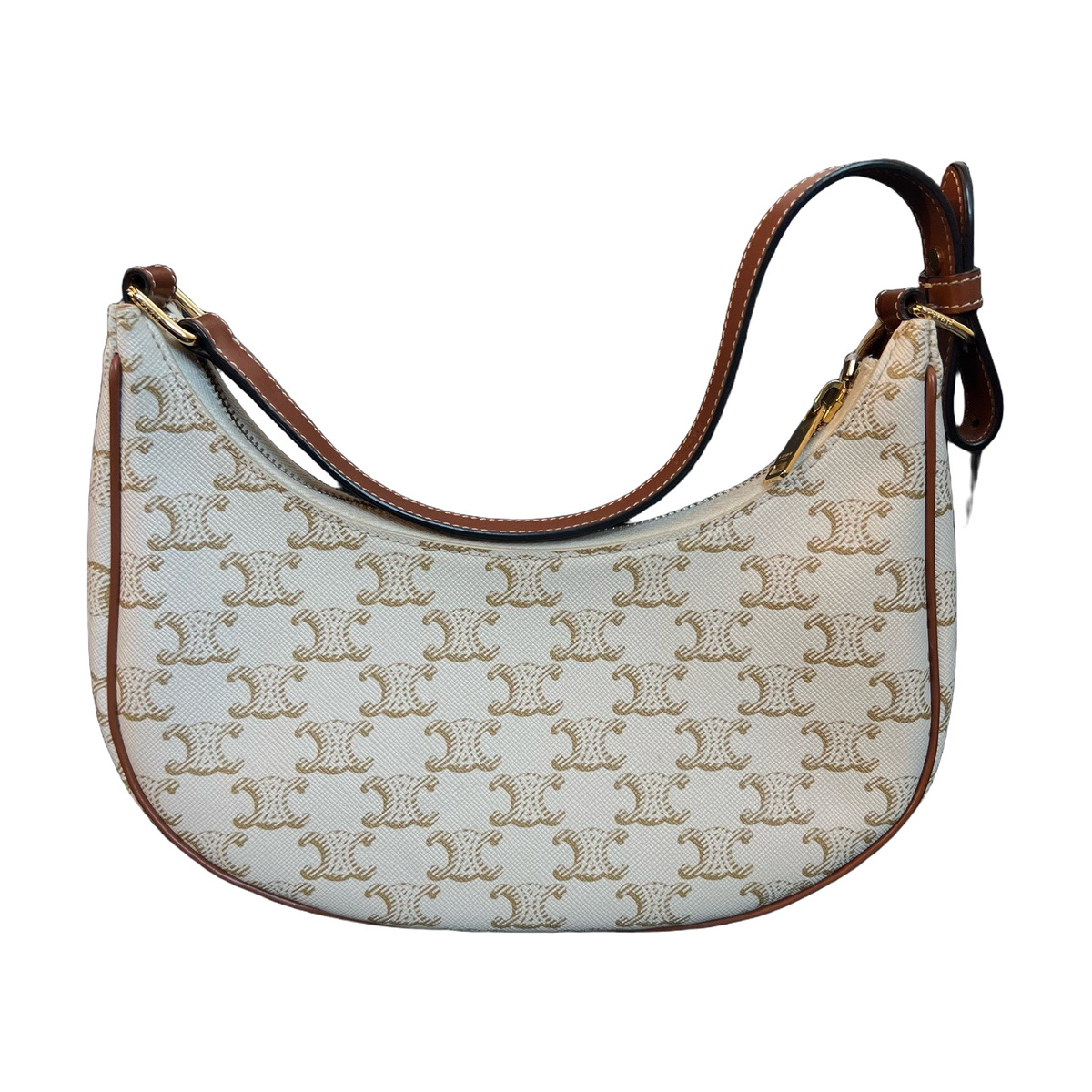 Celine Triomphe White Monogram AVA Shoulder Bag