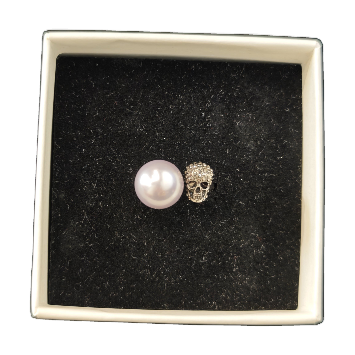 Alexander McQueen Vintage Gold-Tone Faux Pearl & Crystal Skull Ring