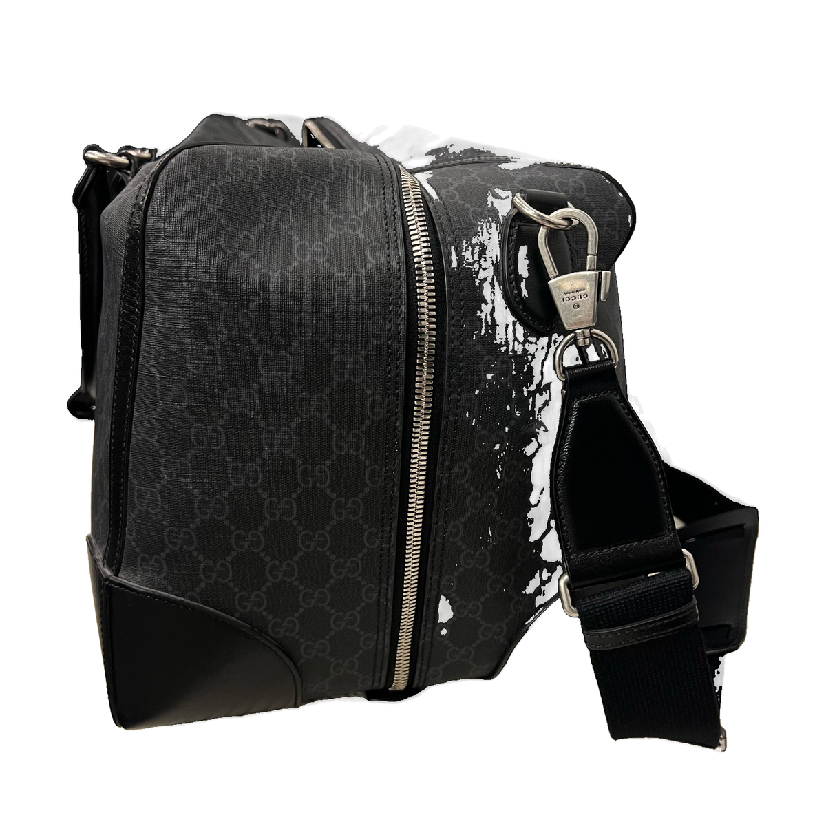 Gucci Black GG Supreme Travel Bag