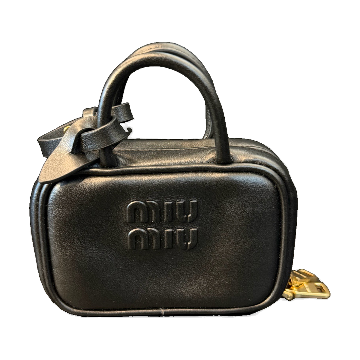 Miu Miu Black & Gold Bowling Coin Purse