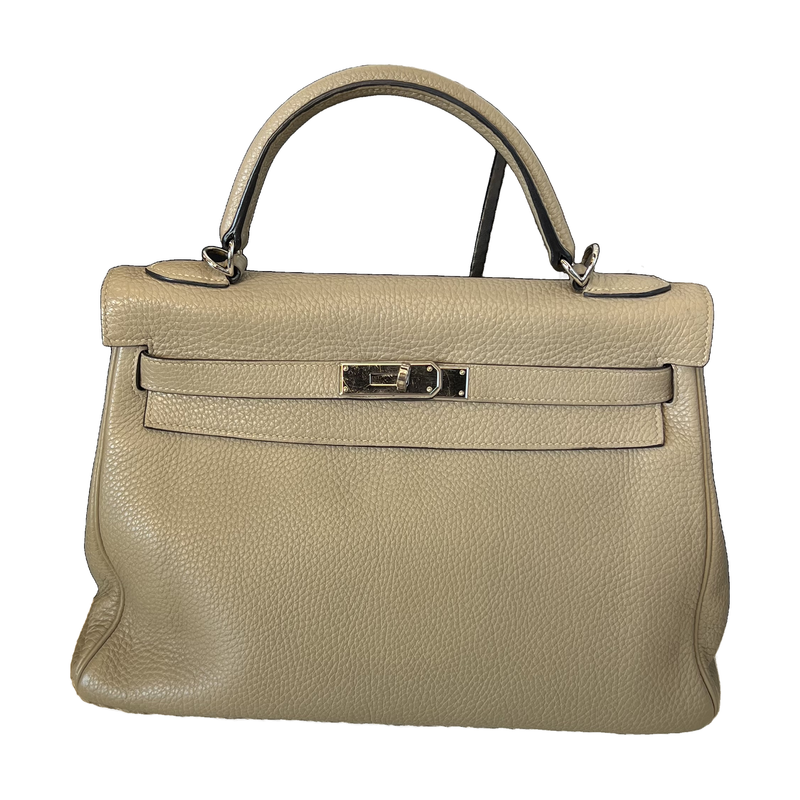 Hermès Kelly 32, Gris Perle, Silver Hardware, Togo Leather, Square N Stamp