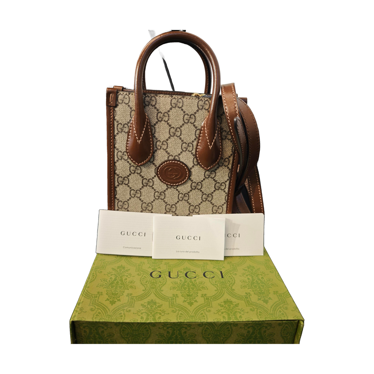 Gucci Mini Brown Monogram Piano Bag, Hand, Shoulder & Crossbody Bag