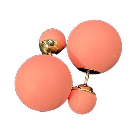 Dior Matte Pink Double Ball Earrings