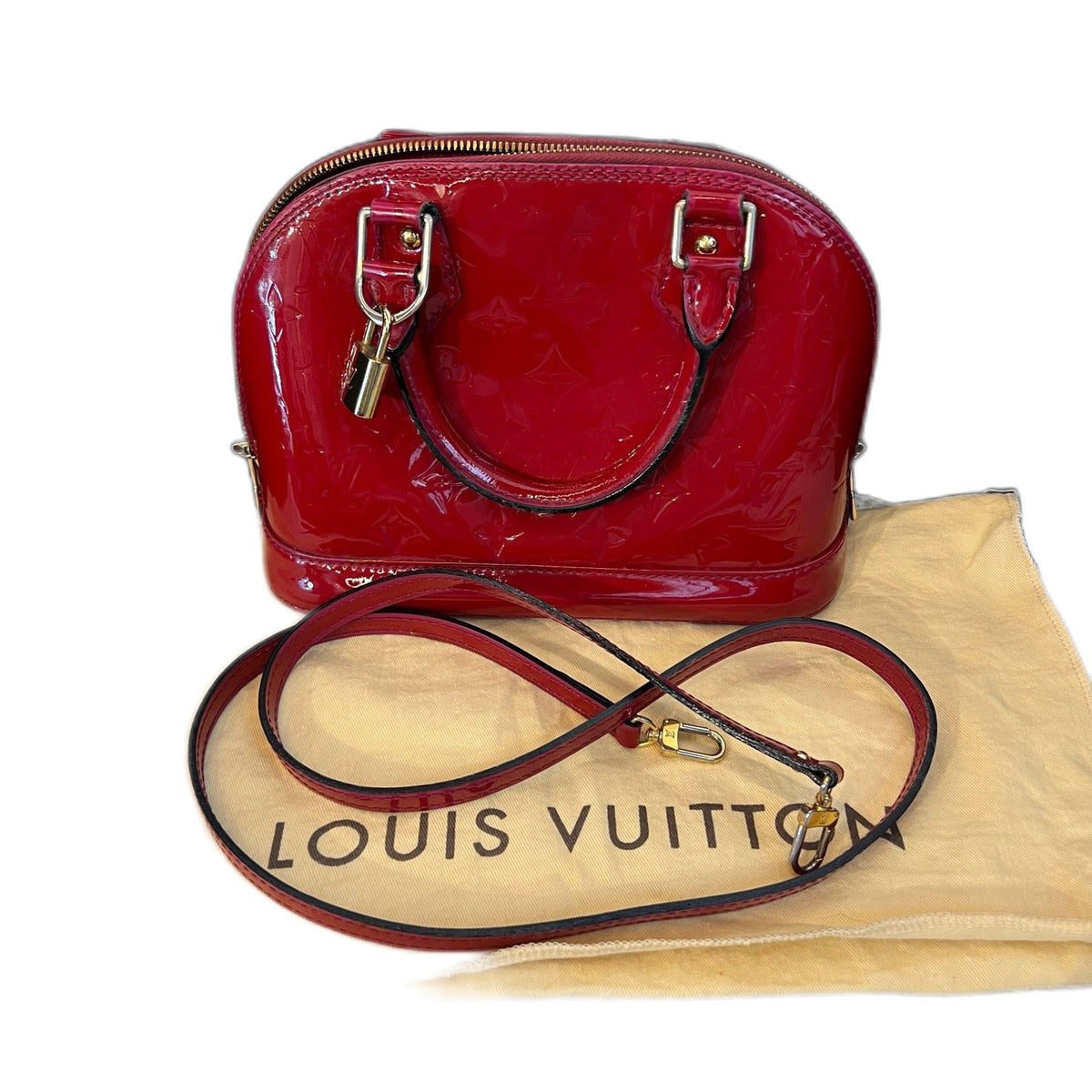 Louis Vuitton Alma BB Red Patent Leather Shell Bag, 2013