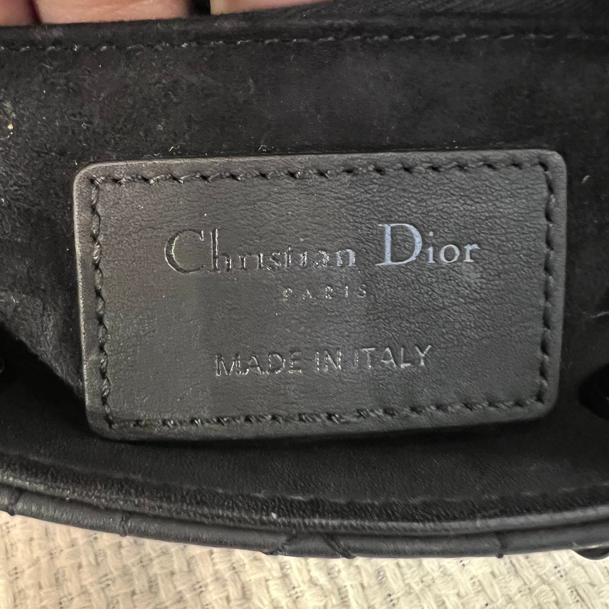 Dior Lady Dior 3-Cannage Matte Black Handbag, 2020
