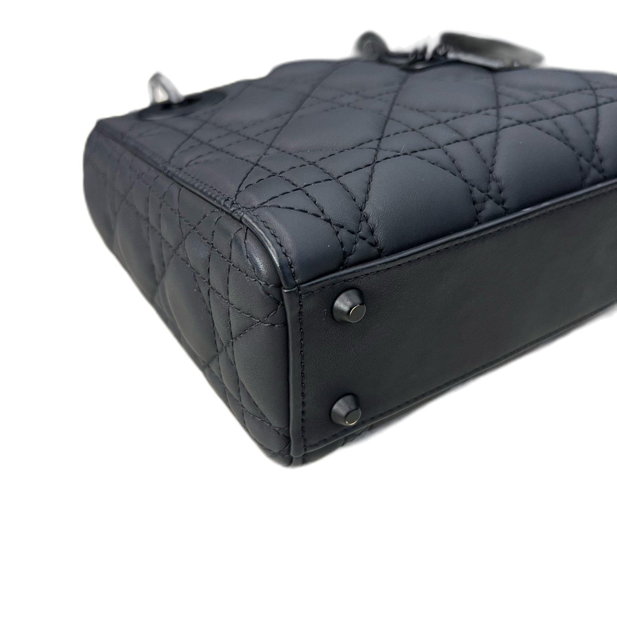 Dior Lady Dior 3-Cannage Matte Black Handbag, 2020