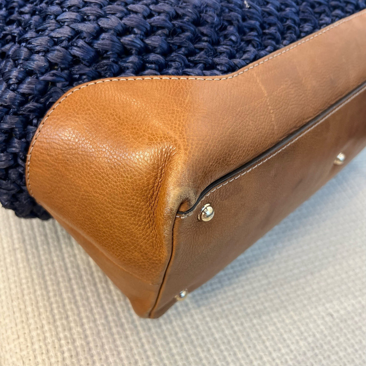 Gucci Blue Woven Tote