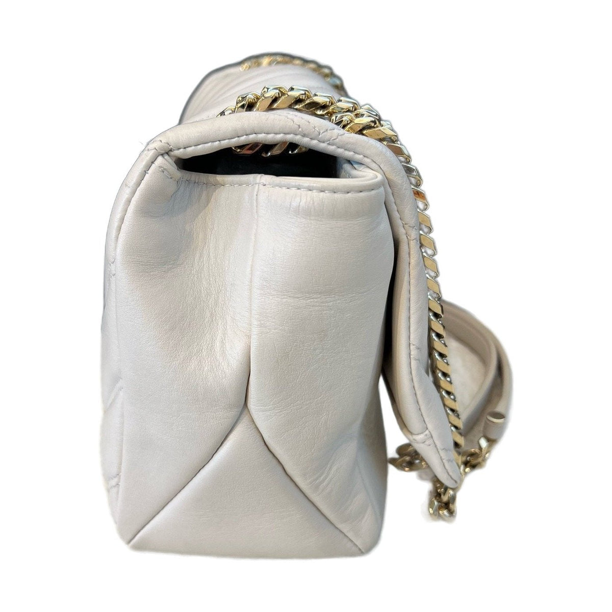 Bvlgari White Serpenti Cabochon Chain Bag