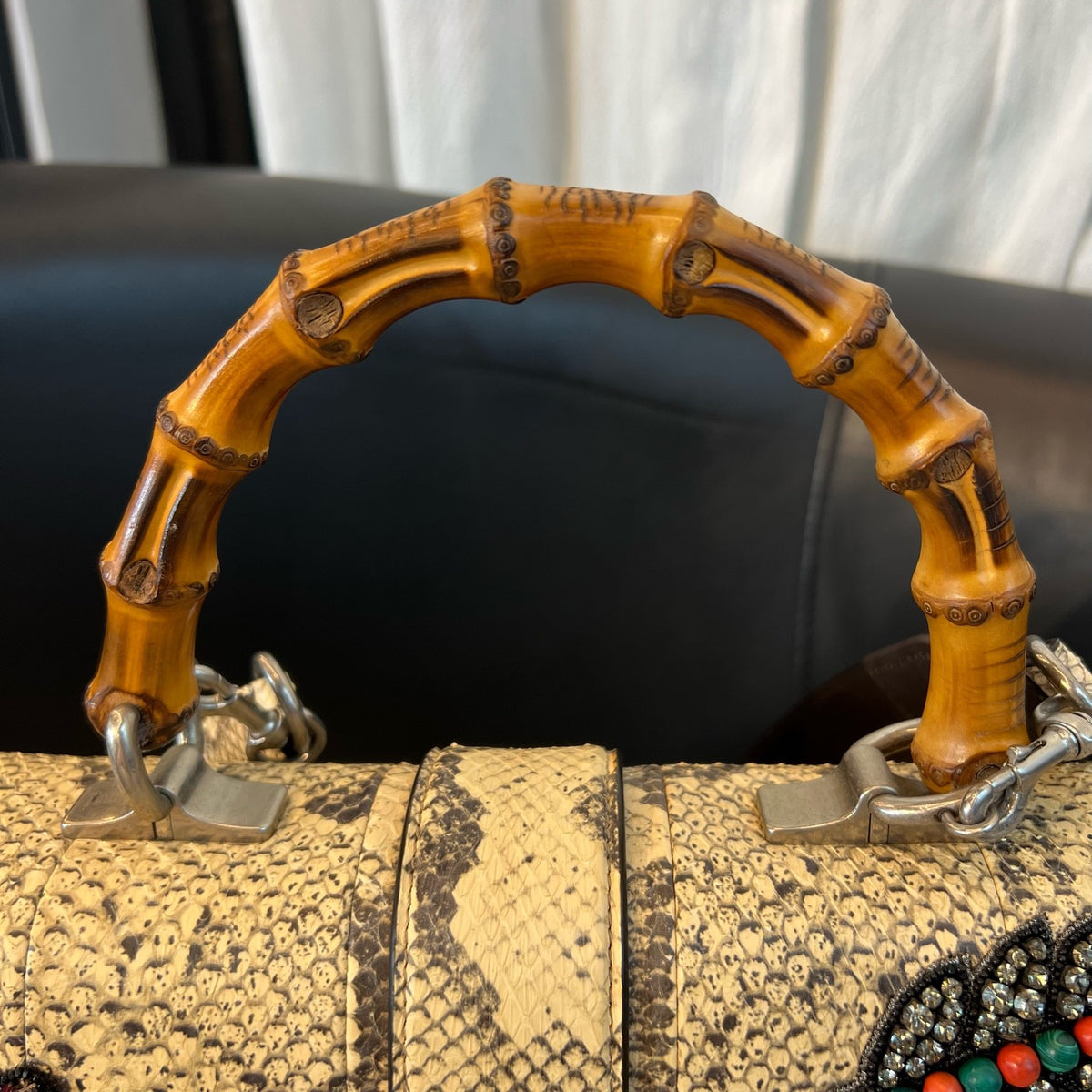 Gucci Valentine Limited Edition Bamboo Python Dionysus Bag, Black Label, Code A02