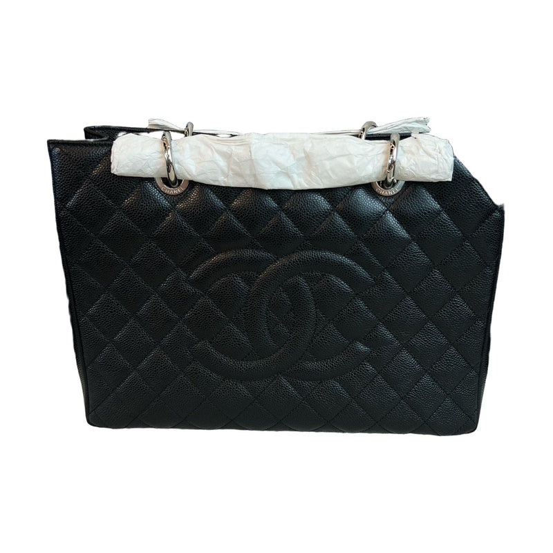 Chanel GSTote, Black Silver Caviar Leather Tote Bag, 16 Series, Unused Condition
