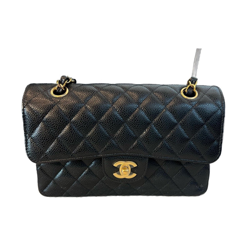 Chanel Black & Gold Small Classic Flap, Shoulder & Crossbody Bag, 2023