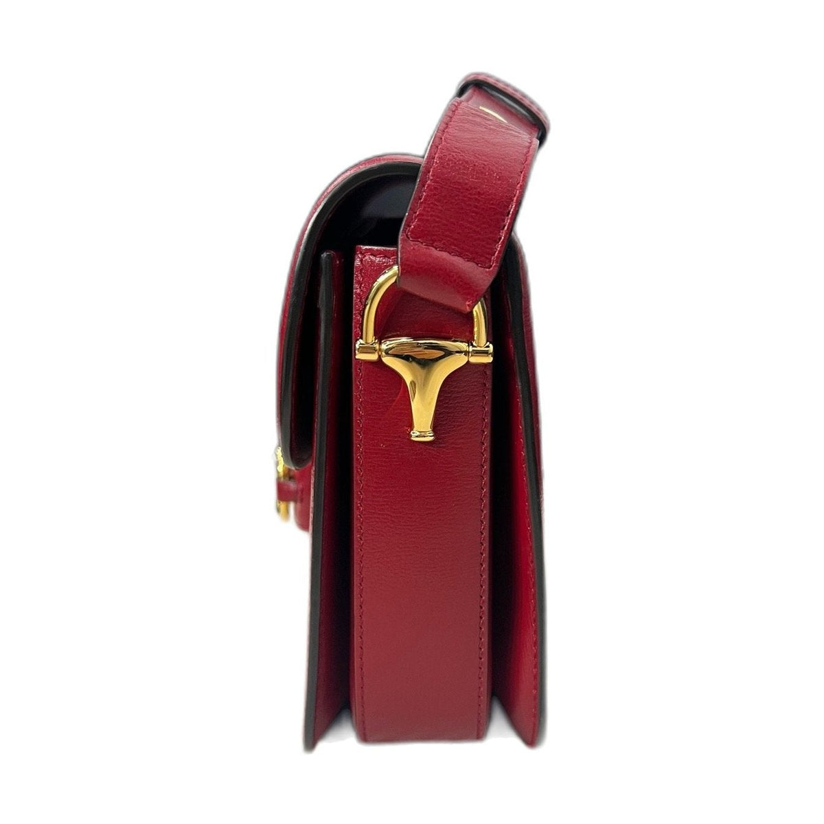 Gucci Medium Horsebit 1955, Red GG Supreme, Shoulder & Crossbody Bag, Code 032