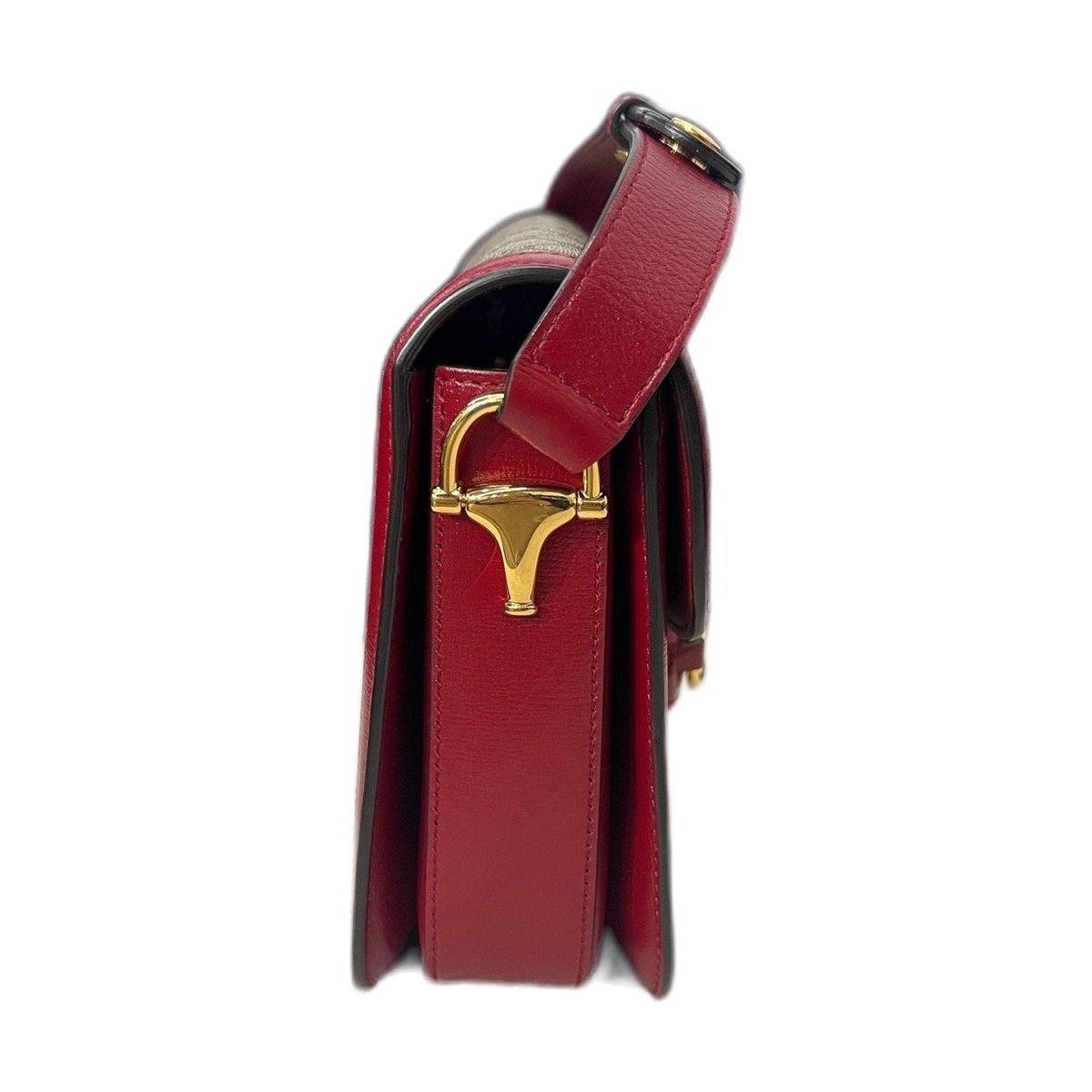 Gucci Medium Horsebit 1955, Red GG Supreme, Shoulder & Crossbody Bag, Code 032