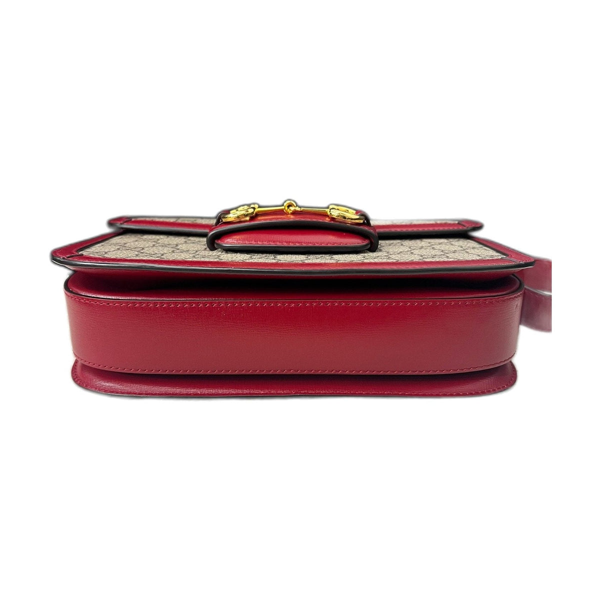 Gucci Medium Horsebit 1955, Red GG Supreme, Shoulder & Crossbody Bag, Code 032