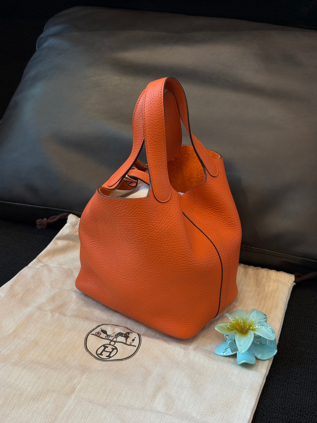 Hermès Picotin Lock 18 Orange Taurillon Clemence — Missing Keys