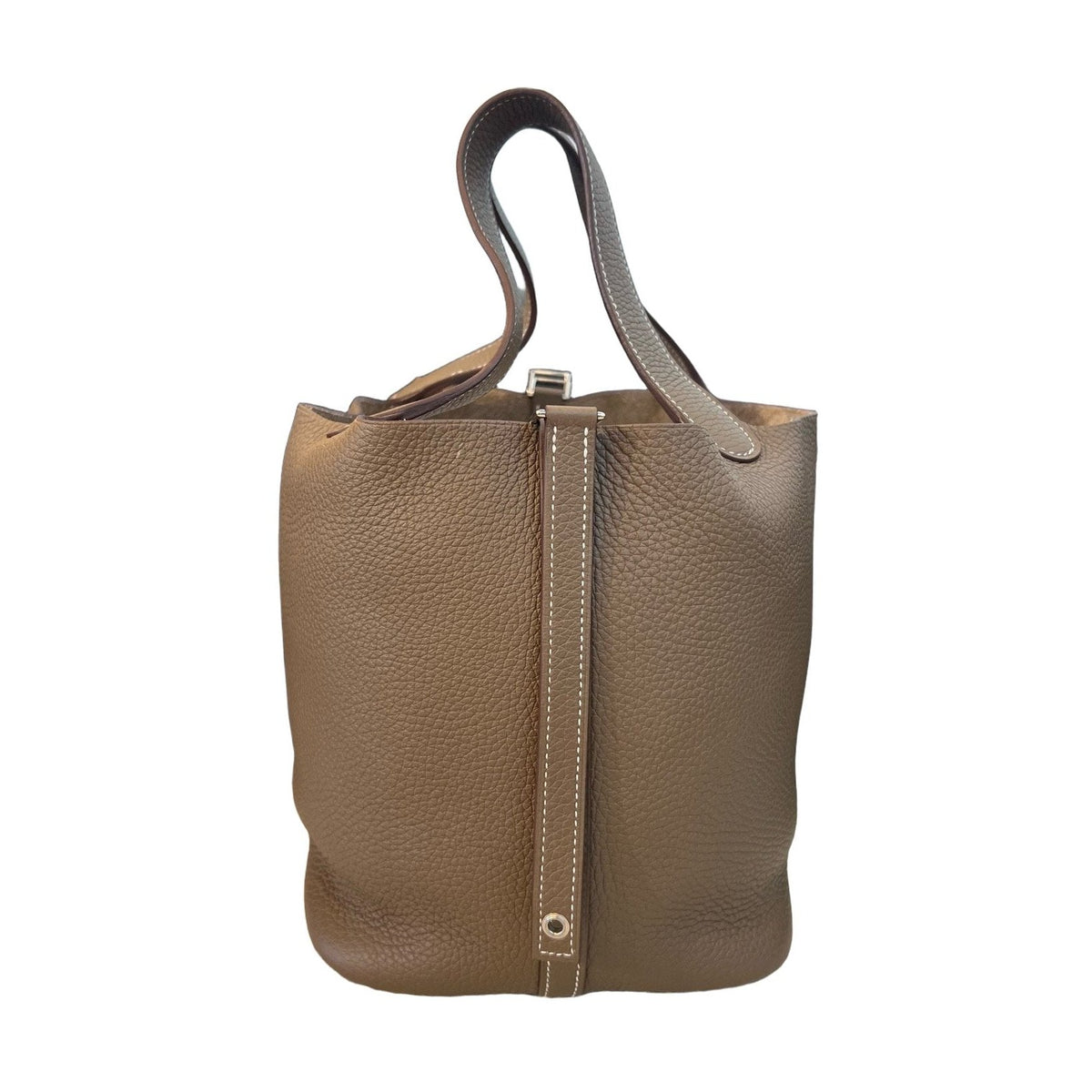 Hermès Picotin 22 Handbag, Elephant Grey, Silver Hardware, Taurillon Clemence Leather, Z Stamp