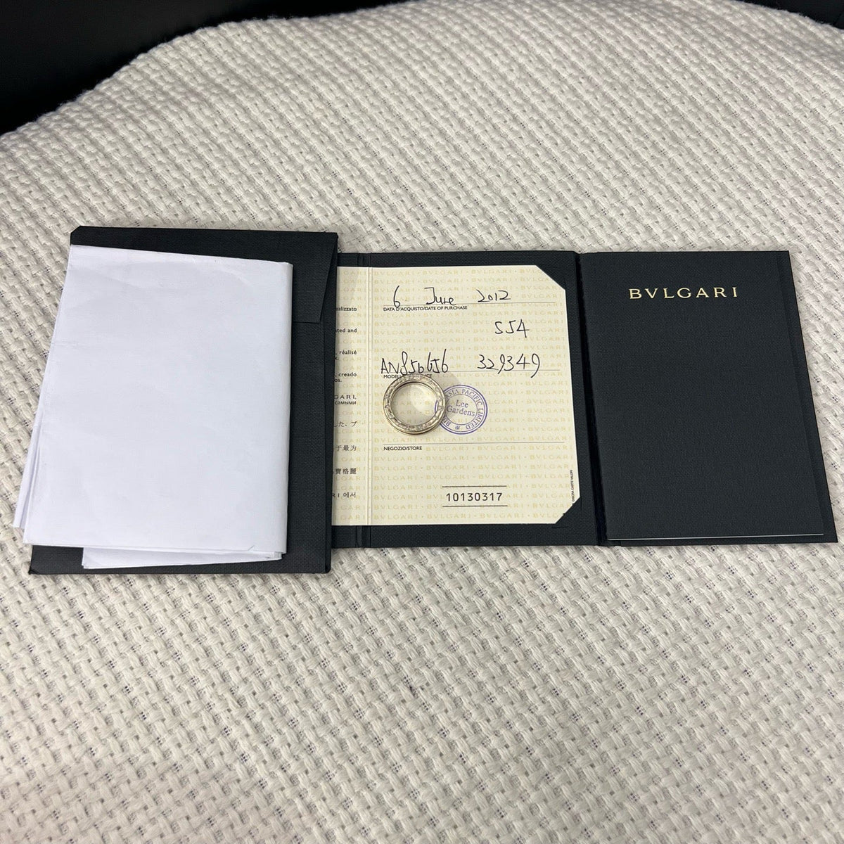 Bvlgari 18K White Gold B.zero1 Single Full Diamond Ring, Size 54