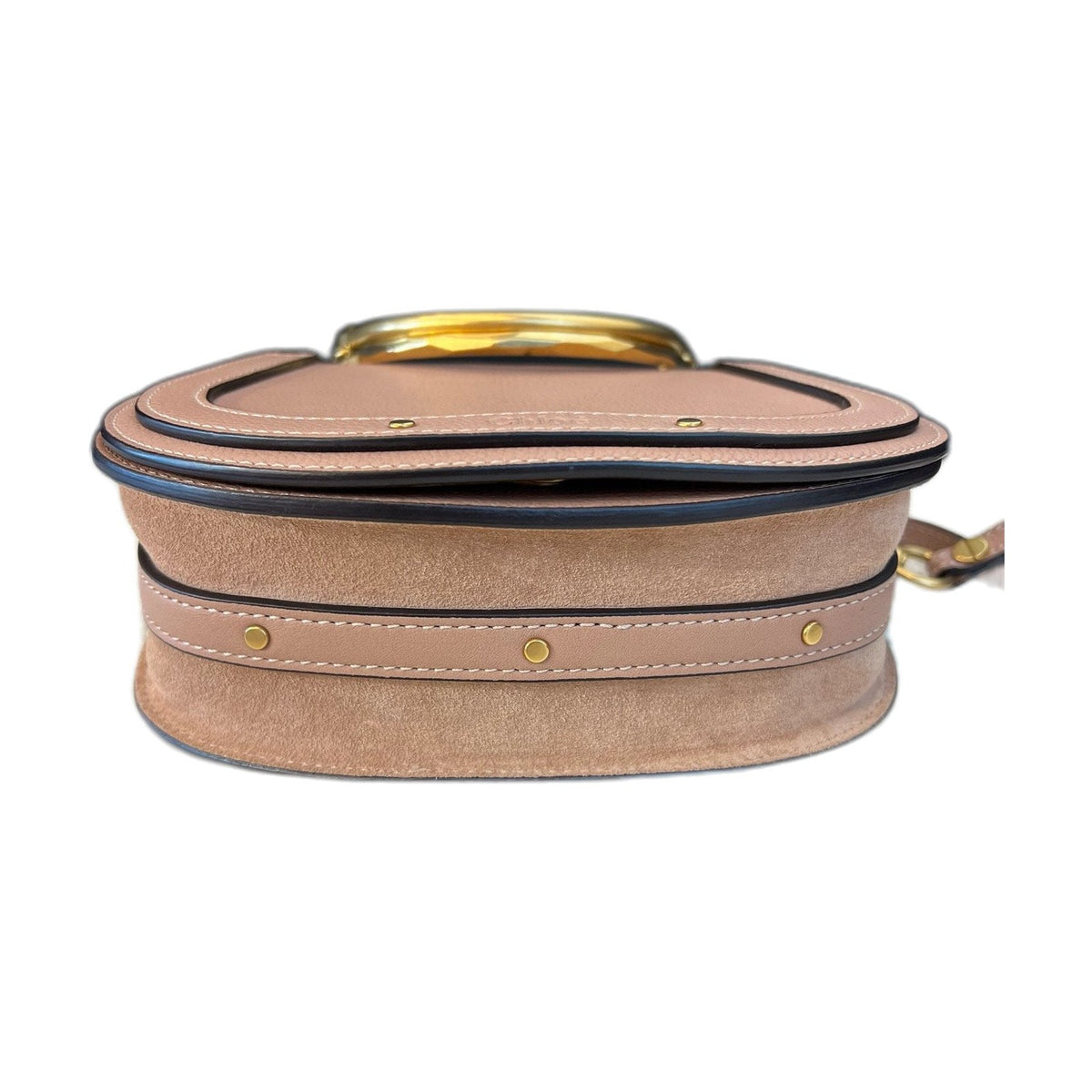Chloé Nile Bracelet Bag, Beige Nude, Gold Ring Hardware Shoulder Bag