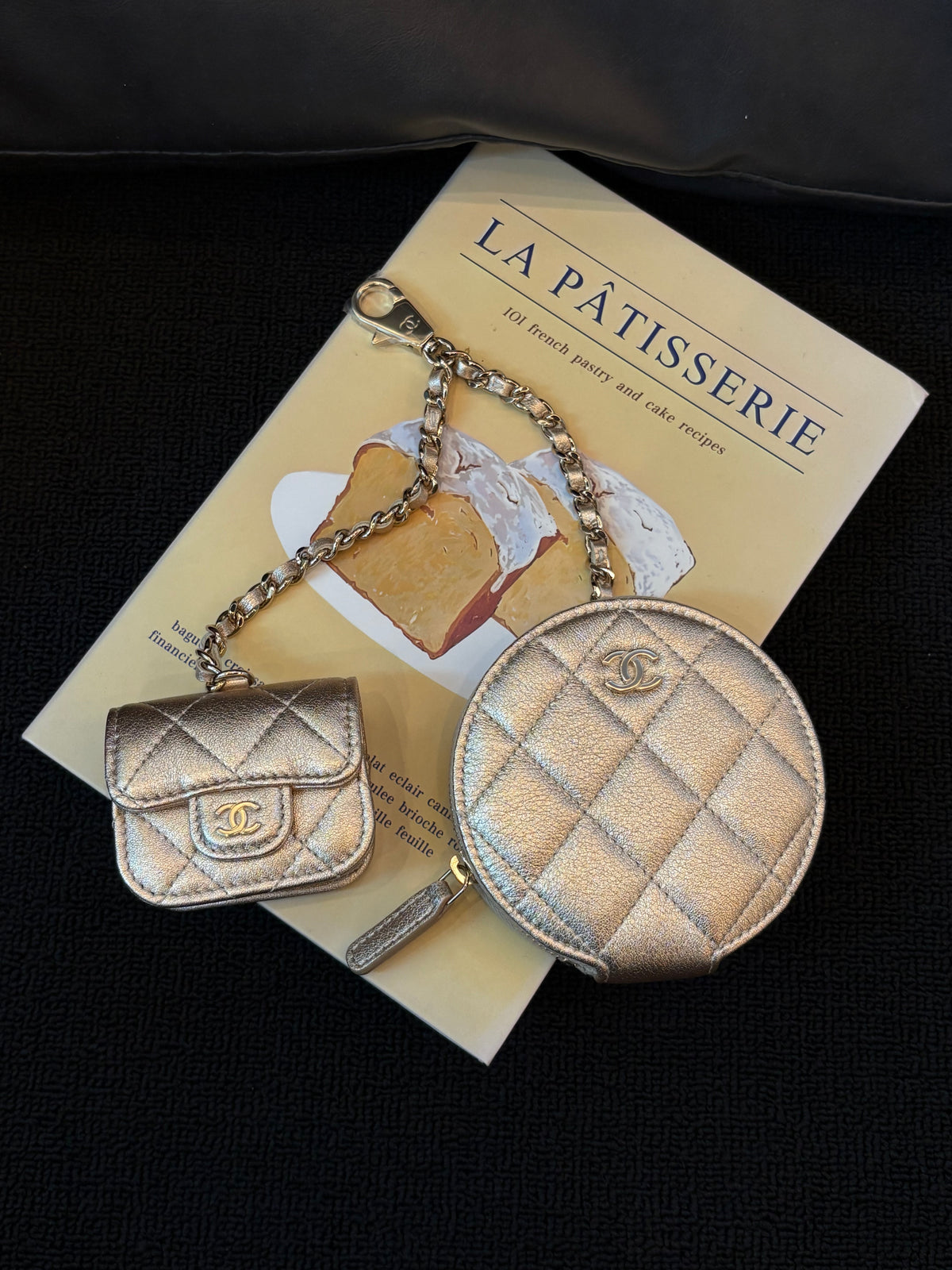 Chanel Vic 2-in-1 Coin Purse & Earbud Case — Gold Double Star