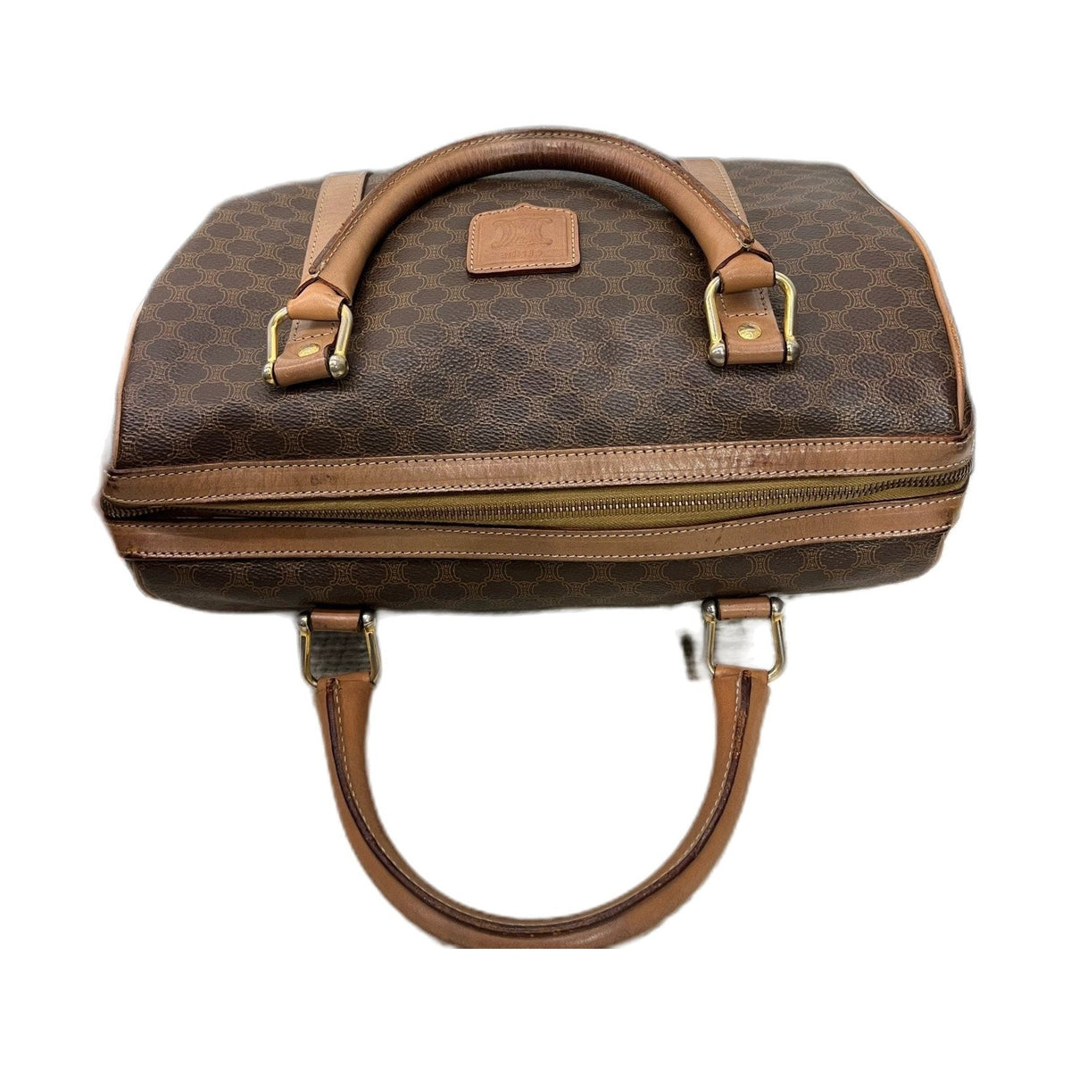 Celine Vintage Boston Bag, Brown Monogram Handbag