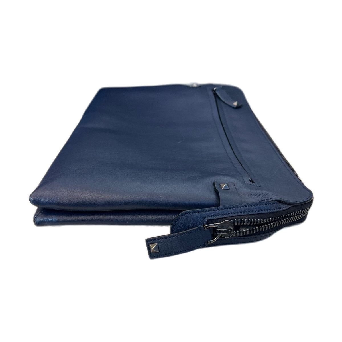 Valentino Blue Calfskin Clutch Document Bag