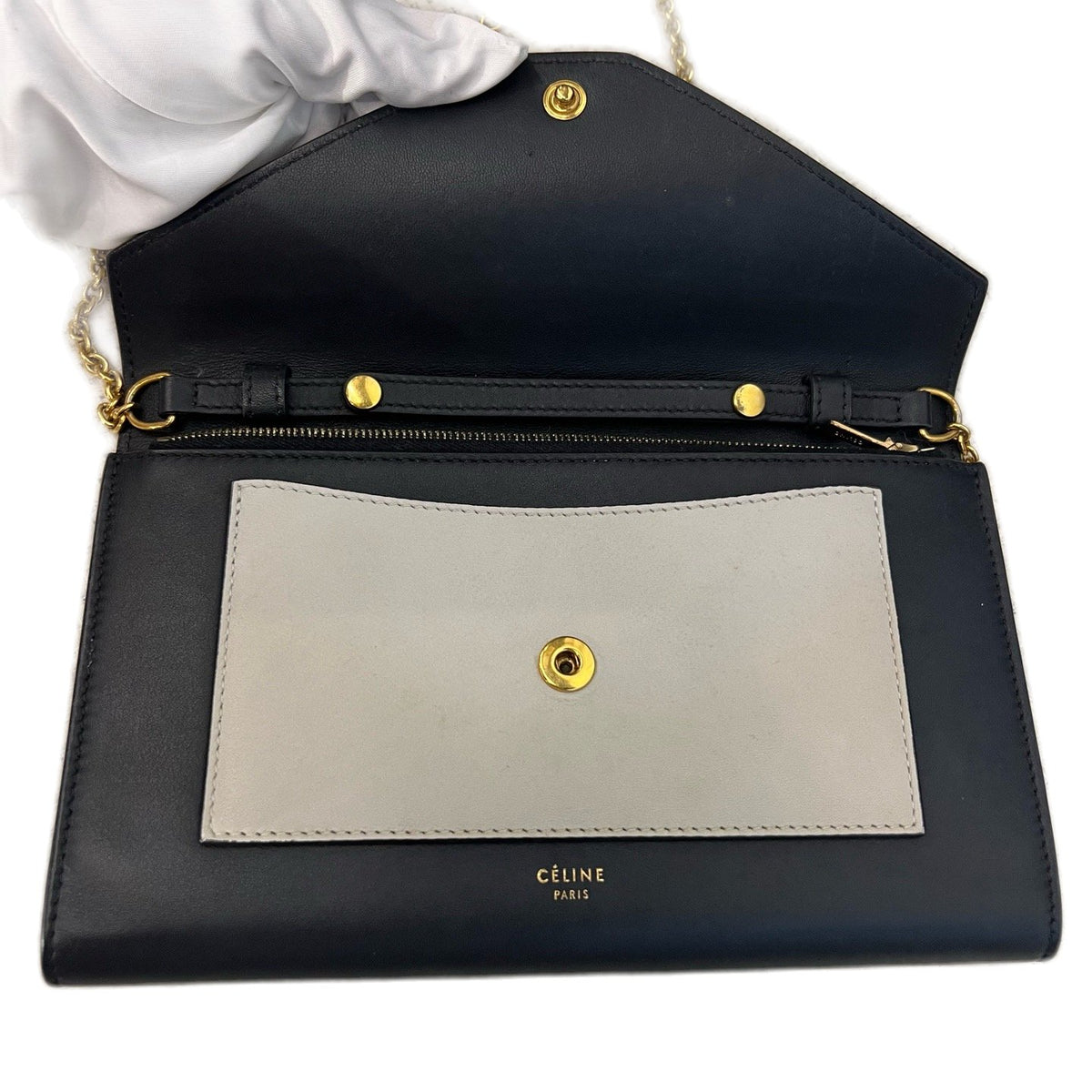 Celine Pocket Tri-Color Leather Crossbody & Shoulder Bag with Logo