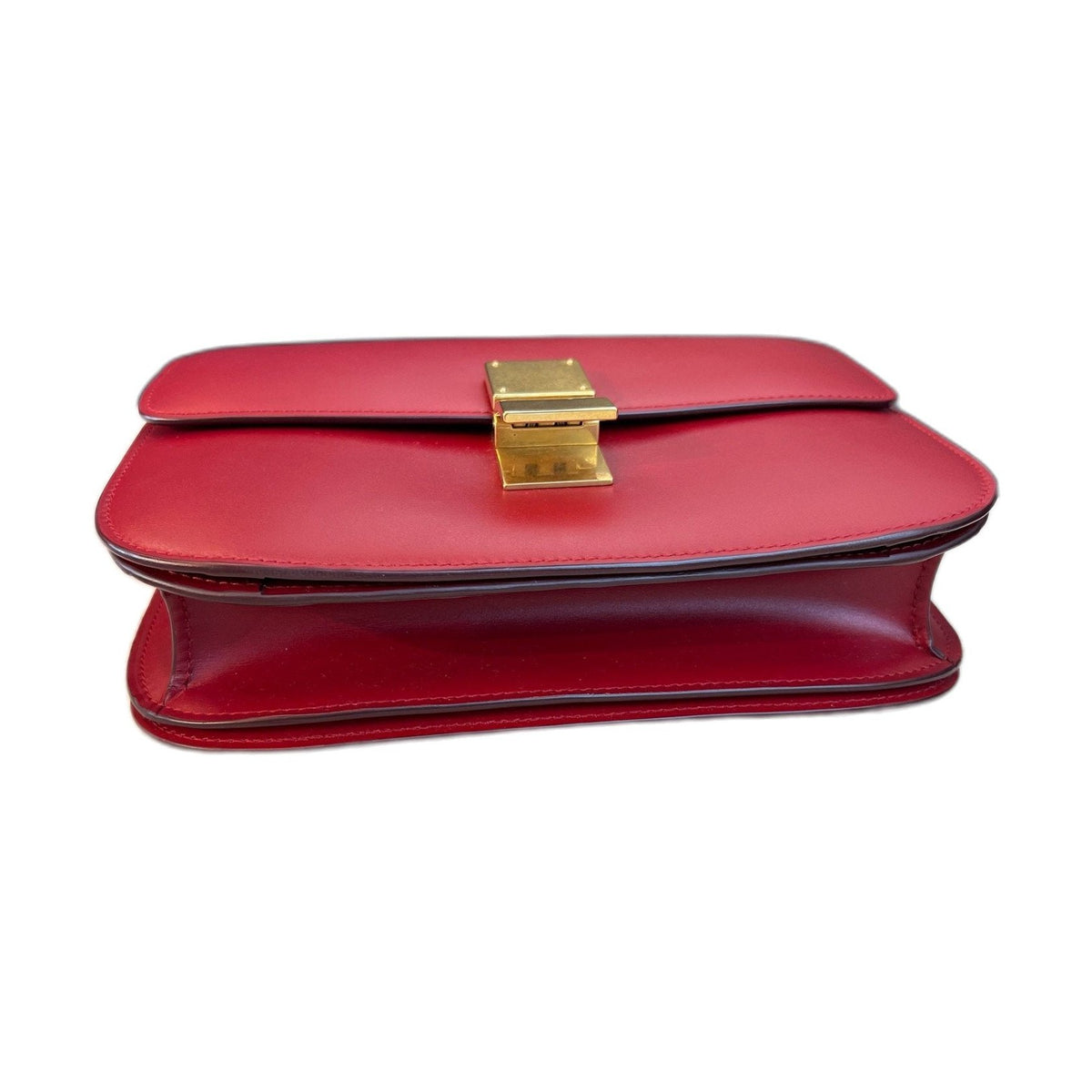 Celine Classic Box, Red Calfskin, Gold Hardware, Shoulder & Crossbody Bag, 2016
