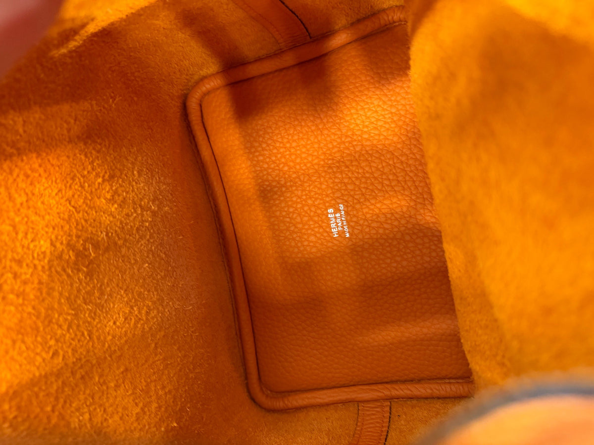 Hermès Picotin 18 Handbag, Orange Taurillon Clemence Leather, Y Stamp, Missing Lock Key