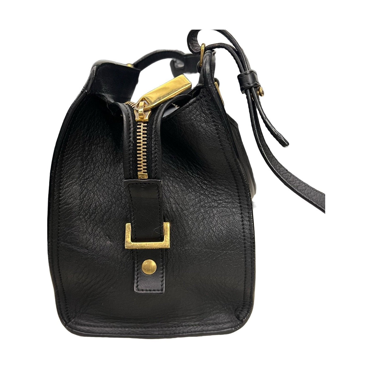 Saint Laurent Cabas, Black Calfskin, Gold Hardware, Shoulder, Crossbody & Handbag