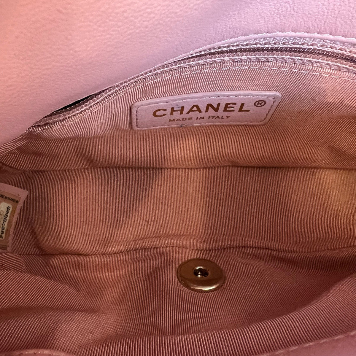 CHANEL Classic Flap CF Pearl Chain, Tweed Flap Crossbody Bag, Series 28