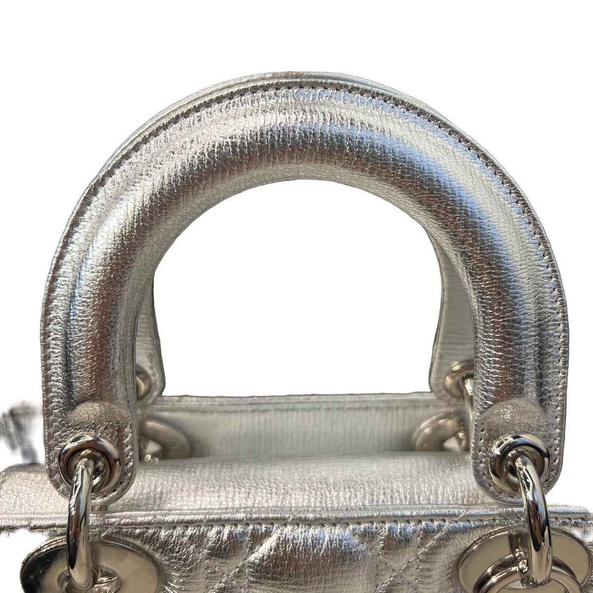 Dior Lady Dior 4-Cannage, Silver with Badge Strap, 2017