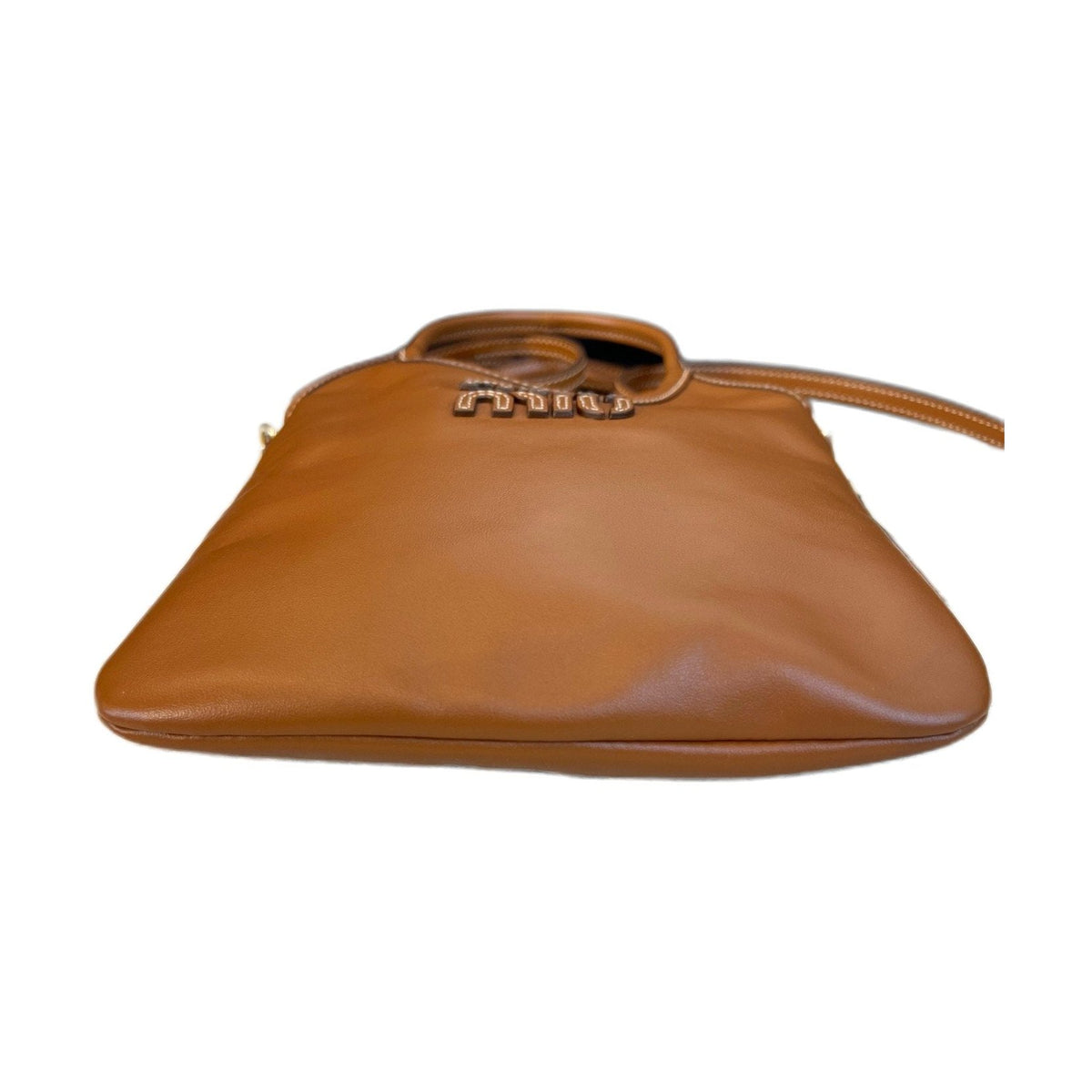 Miu Miu IVY Leather Tote Shoulder Bag, Cognac